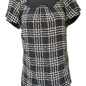 Marc Jacobs Black and White Boxy Blouse with Peter Pan Collar